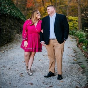 Free People Delilah Embroidered Fuchsia Wrap Dress